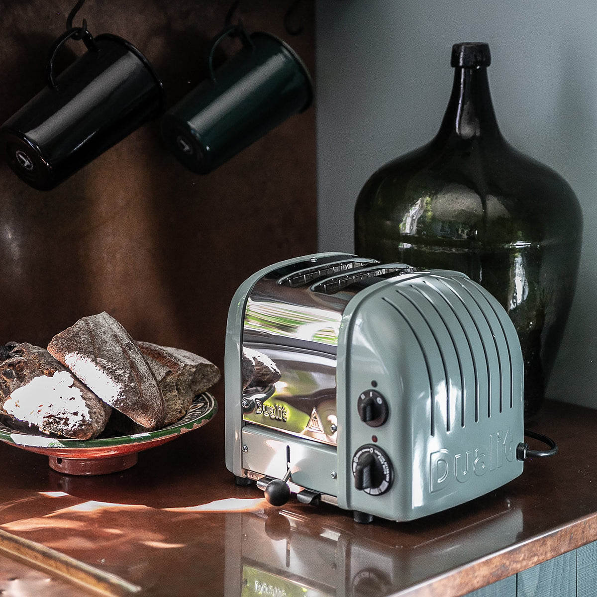 Dualit Toaster Paket 3, 2er Toaster mit zwei Sandwichzangen und Brötchenaufsatz