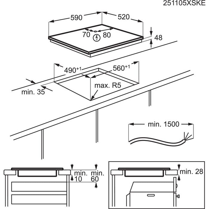 Autarkes Induktionskochfeld in 60 cm Breite, NKAI604O7S