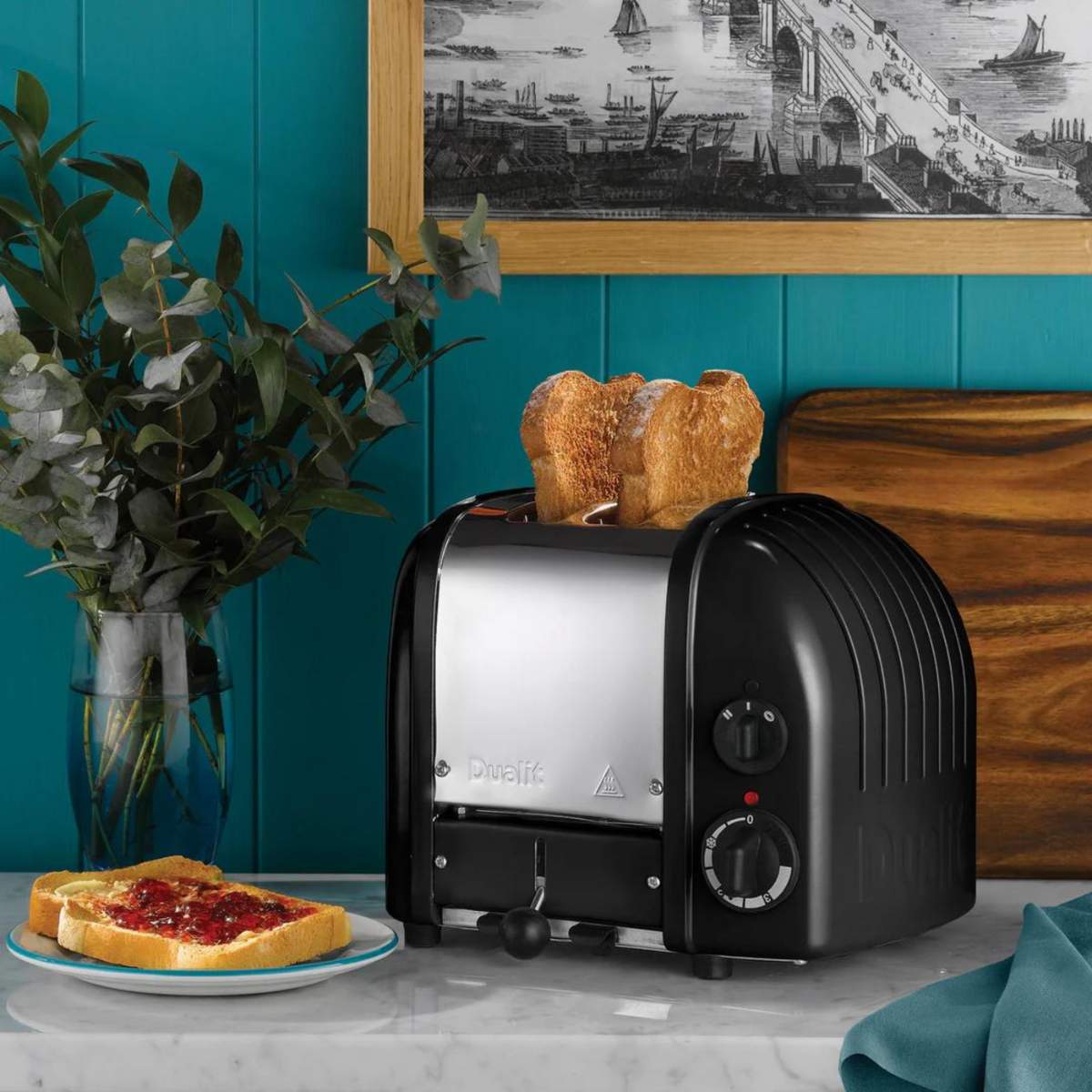 Dualit Toaster Paket 2, 2er Toaster mit Sandwichzange und Brötchenaufsatz