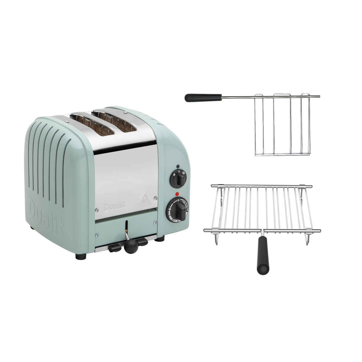 Dualit Toaster Paket 2, 2er Toaster mit Sandwichzange und Brötchenaufsatz