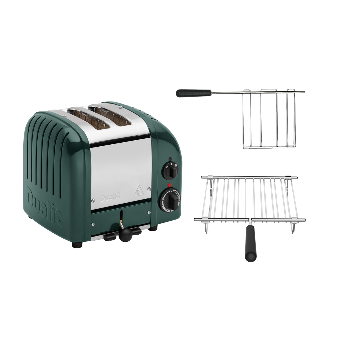 Dualit Toaster Paket 2, 2er Toaster mit Sandwichzange und Brötchenaufsatz