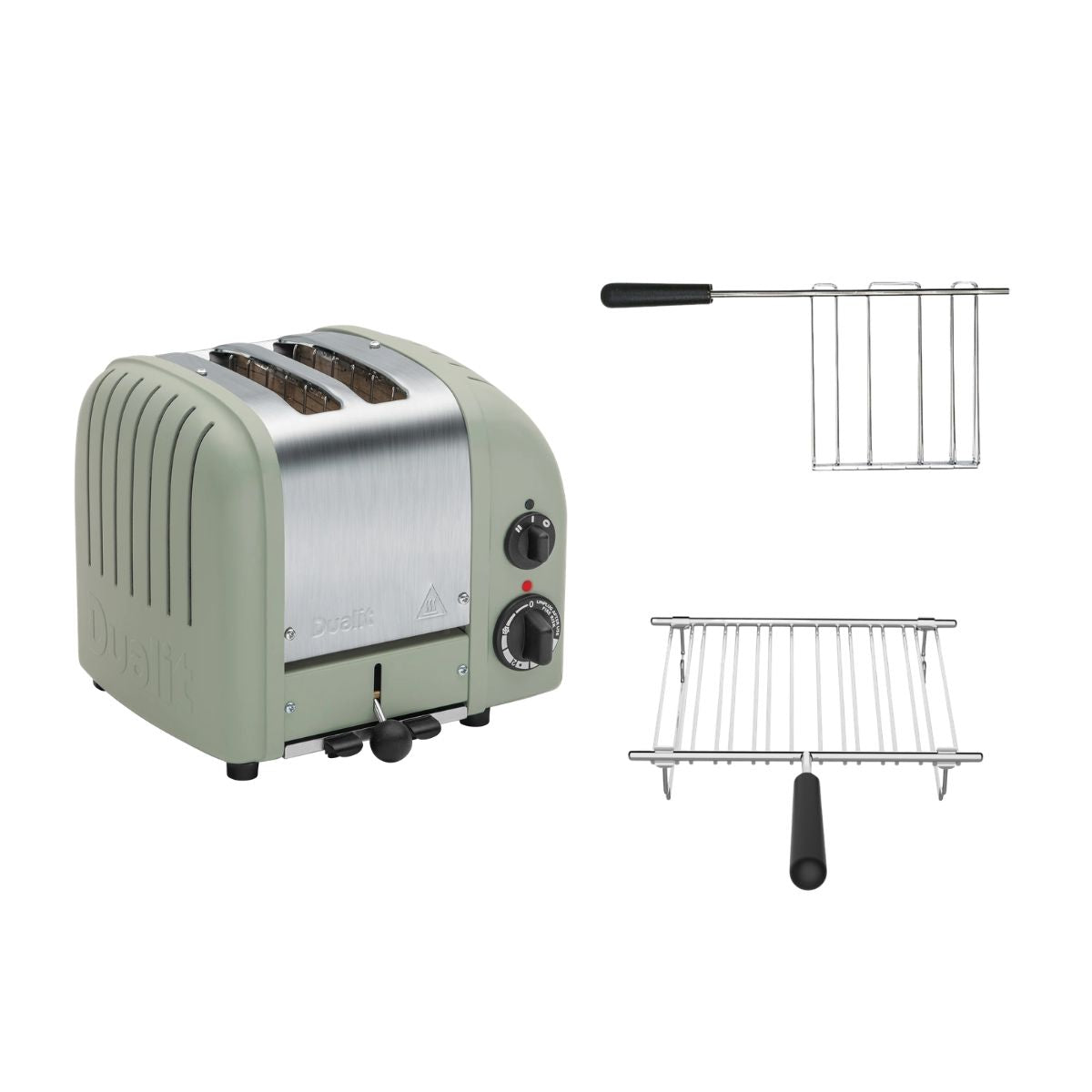 Dualit Toaster Paket 2, 2er Toaster mit Sandwichzange und Brötchenaufsatz