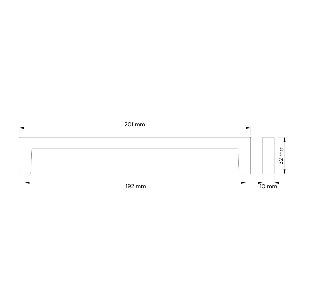 4er Set Stangengriff mit 192 mm Bohrabstand